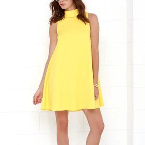 LuLu's Mod Maven Yellow Swing Dress size S